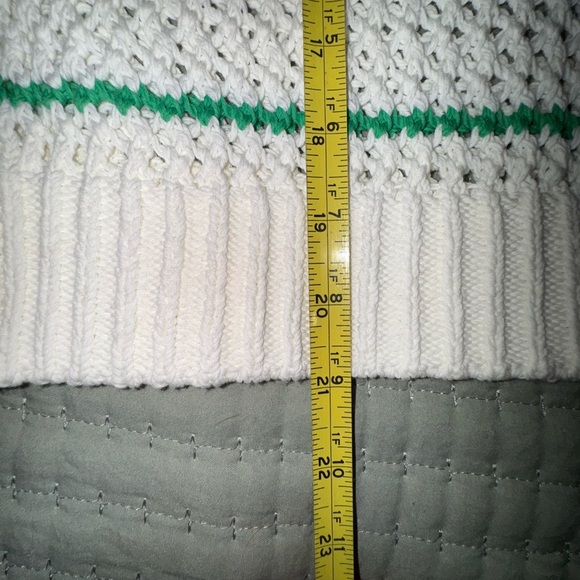 Madewell Crew Neck Open-Stitch Sweater Tee in Green Stripe. Size Small. NWT - Picture 8 of 16